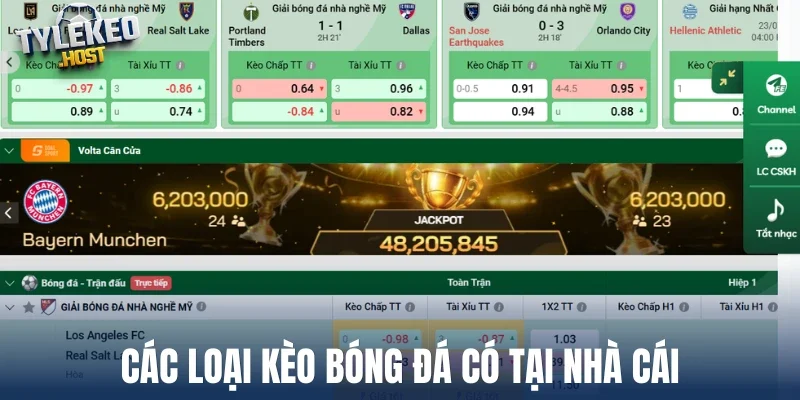 Các loại kèo bóng đá có tại nhà cái